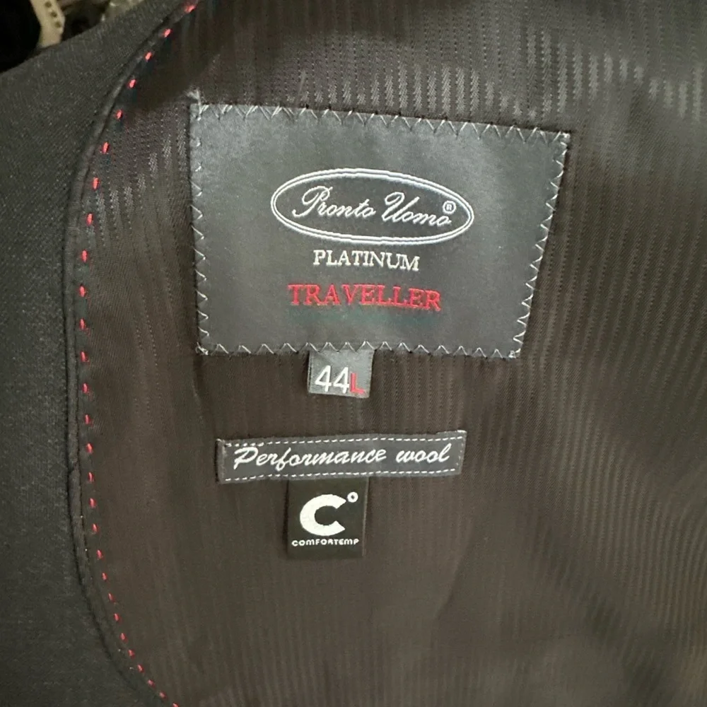 Pronto Uomo Mens Platinum Travel Two Button Performance Wool Blazer Jacket 44L‎